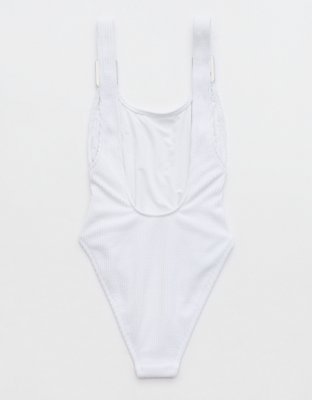 Aerie Crinkle Birthday Scoop Cheekiest One Piece Swimsuit