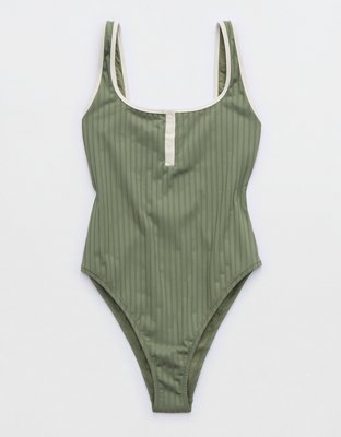 Aerie henley one piece on sale swimsuit