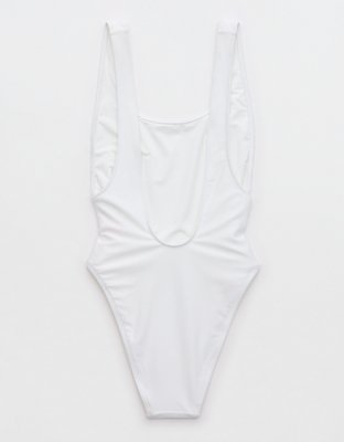 Aerie Shine Rib Birthday Scoop Cheekiest One Piece Swimsuit