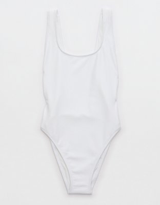 Aerie Shine Rib Birthday Scoop Cheekiest One Piece Swimsuit