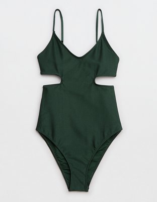 Aerie Shine Rib Full Coverage One Piece Swimsuit