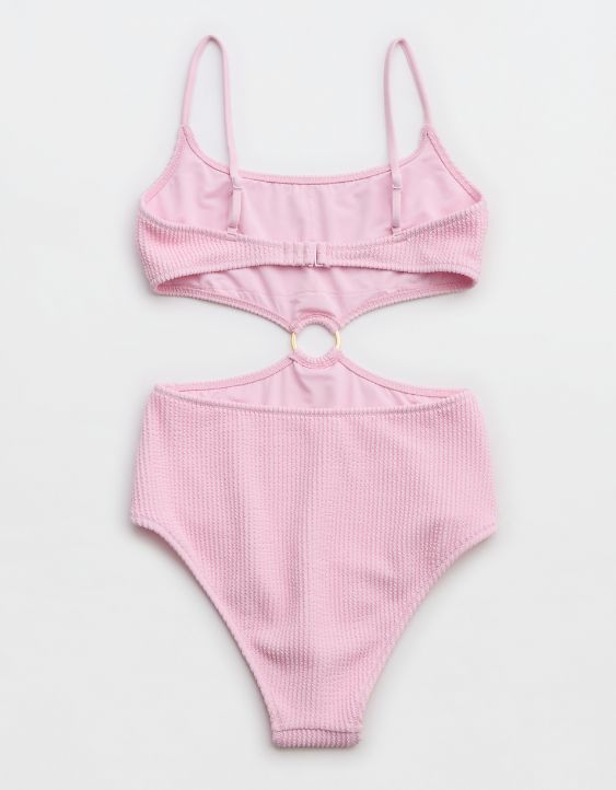 Aerie Crinkle Cut Out Cheeky One Piece Swimsuit