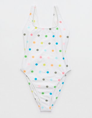 Aerie Shimmery Crinkle Scoop Full Coverage One Piece Swimsuit