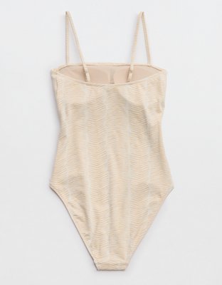 Aerie Jacquard Bandeau One Piece