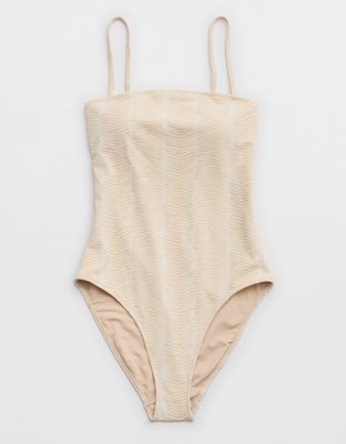 Aerie Jacquard Bandeau One Piece