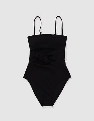 Aerie Ribbed Wrap Tie One Piece
