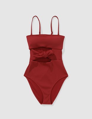 Aerie Ribbed Wrap Tie One Piece