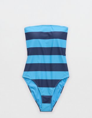 Aerie The Wavemaker One Piece Striped Swimsuit