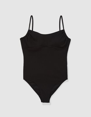 Aerie Jacquard One Shoulder One Piece Swimsuit