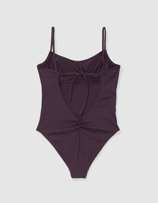 Traje de baño one piece sin breteles en punto elástico Aerie