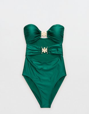 Aerie Floral Clasp One Piece Swimsuit
