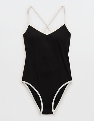 Aerie Ribbed Strappy Full Coverage One Piece Swimsuit