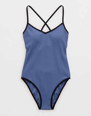 Aerie Ribbed Strappy Full Coverage One Piece Swimsuit