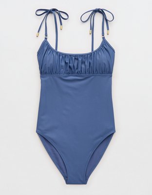 Aerie Ruched Full Coverage Scoop One Piece Swimsuit