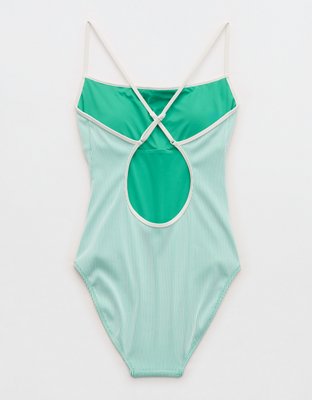 Aerie Ribbed Scoop One Piece Swimsuit