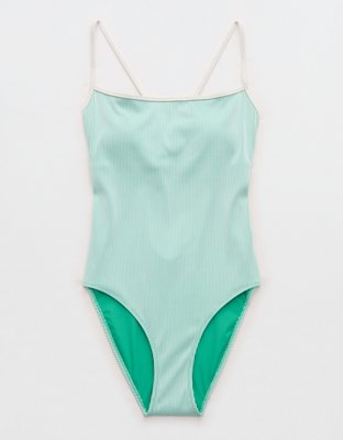 Aerie Ribbed Scoop One Piece Swimsuit
