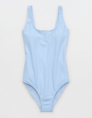 Aerie Henley Full Coverage One Piece Swimsuit