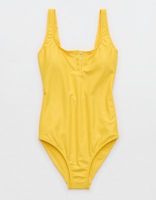 Aerie Henley Full Coverage One Piece Swimsuit