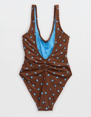 Aerie Ruched Full Coverage One Piece Swimsuit