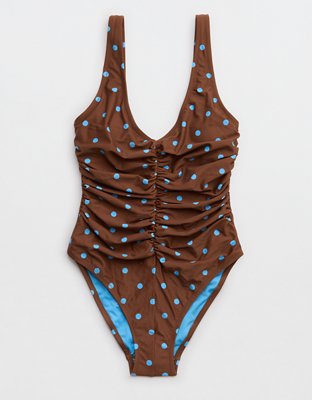 Aerie Ruched Full Coverage One Piece Swimsuit