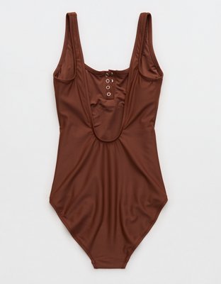Aerie Henley Full Coverage One Piece Swimsuit
