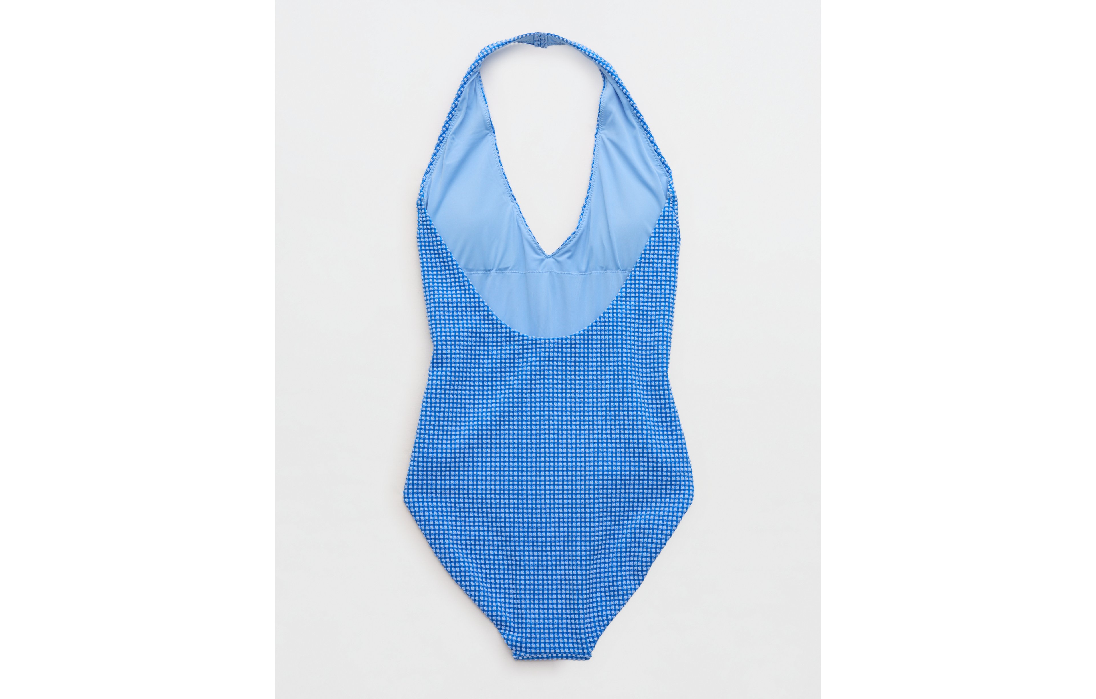 Aerie Gingham Halter Full Coverage One Piece Swimsuit