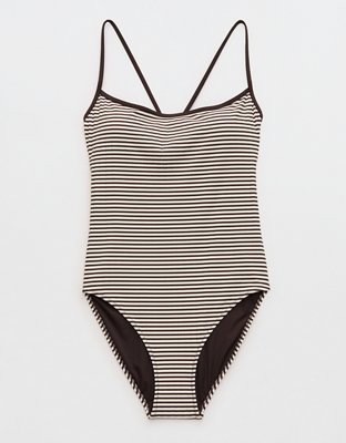 Aerie Ribbed Scoop Binding Full Coverage One Piece Swimsuit