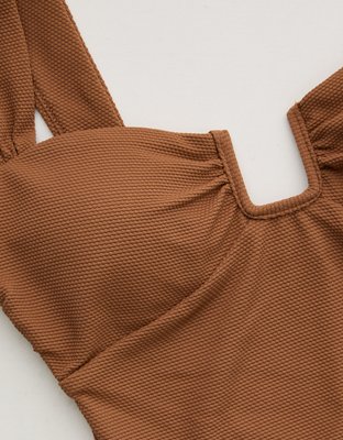 Aerie Pique Full Coverage One Piece Swimsuit