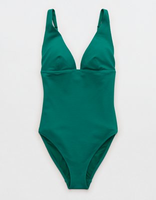 Aerie Pique Full Coverage One Piece Swimsuit