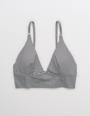 Aerie Printed Longline Triangle Bikini Top