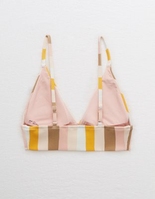 Верх бикини Longline, треугольные чашки, в рубчик — Aerie — фото 4