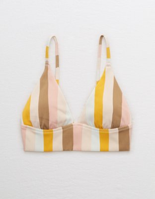 Верх бикини Longline, треугольные чашки, в рубчик — Aerie — фото 3