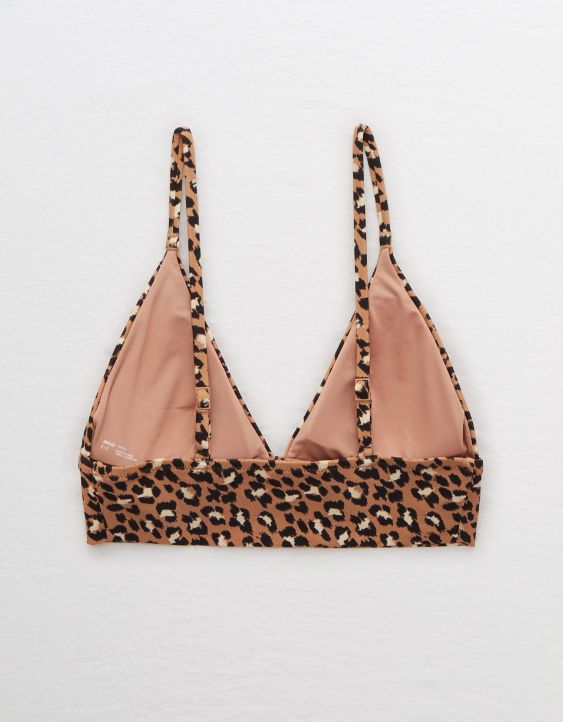 Aerie Leopard Longline Triangle Bikini Top