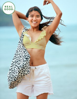 Aerie Ruffle Longline Bikini Top