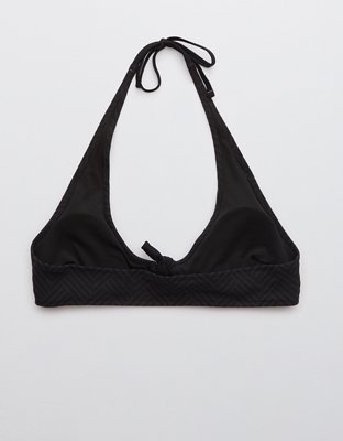 Aerie Jacquard Halter Tie Bikini Top