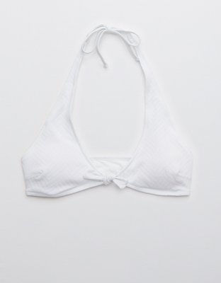 Aerie Jacquard Halter Tie Bikini Top