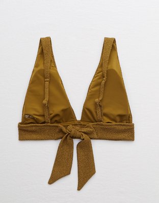 Верх бикини Shine Tie Longline, треугольные чашки — Aerie — фото 4