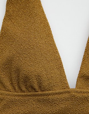 Верх бикини Shine Tie Longline, треугольные чашки — Aerie — фото 5