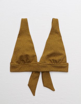 Верх бикини Shine Tie Longline, треугольные чашки — Aerie — фото 3