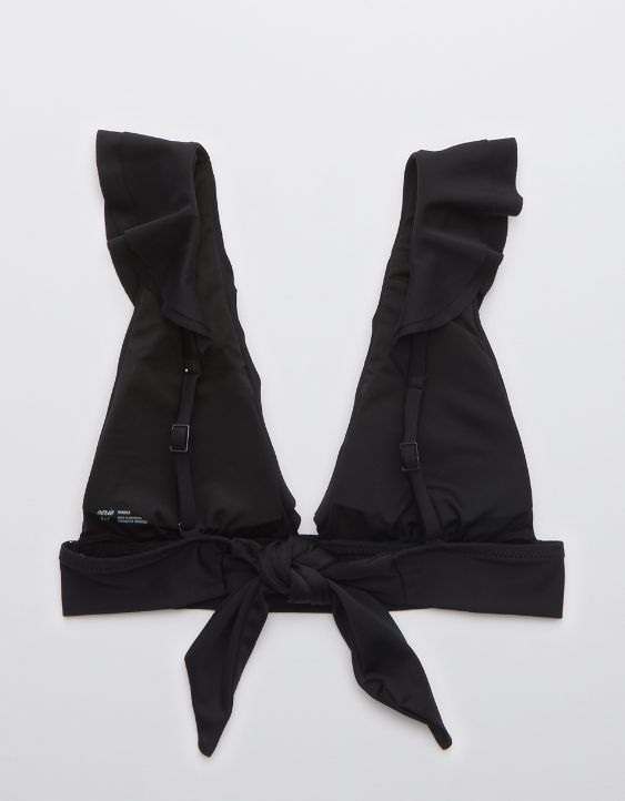 Aerie Ruffle Tie Longline Triangle Bikini Top
