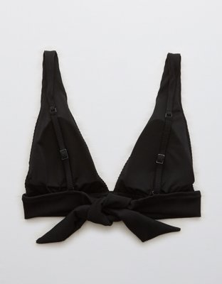 Aerie Ribbed Tie Longline Triangle Bikini Top