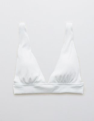 Aerie Ribbed Tie Longline Triangle Bikini Top
