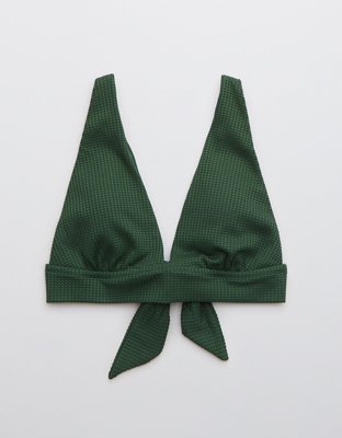 Aerie Waffle Tie Longline Triangle Bikini Top
