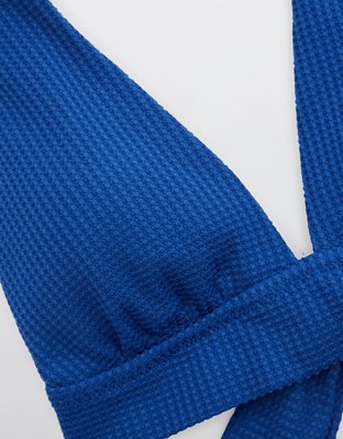 Aerie Waffle Tie Longline Triangle Bikini Top