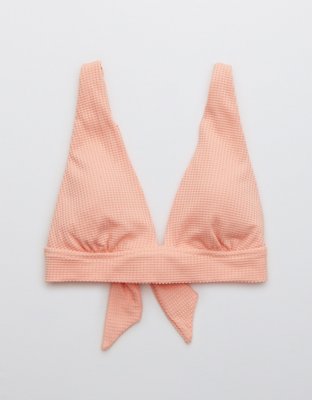 Aerie Waffle Tie Longline Triangle Bikini Top