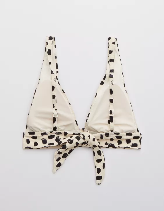 Aerie Pique Tie Longline Triangle Bikini Top