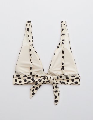 Aerie Pique Tie Longline Triangle Bikini Top