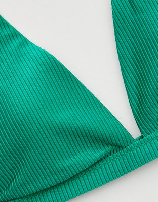 Aerie Ribbed Shine Plunge Bikini Top
