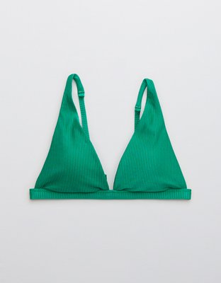 Aerie Ribbed Shine Plunge Bikini Top
