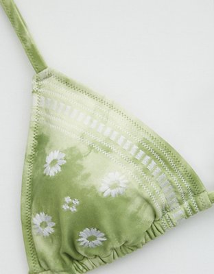 Aerie Embroidered Triangle Bikini Top